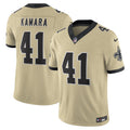 New Orleans Saints Alvin Kamara Gold Alternate Gameday Golds Alternate Vapor F.U.S.E. Limited Jersey product image 1,