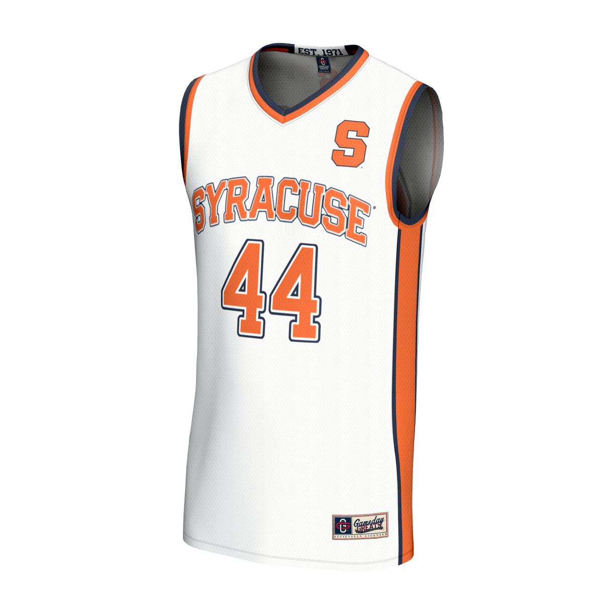 #44 Syracuse Orange Lightweight Collegiate Basketball Fashion Jersey - White product image 3, provided for visual reference