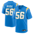 Los Angeles Chargers Kanai Mauga Powder Blue Team Game Jersey product image 1, provided for visual reference and product