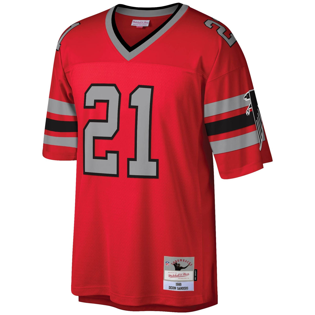 Atlanta Falcons Deion Sanders Red Legacy Replica Jersey product image 3, provided for visual reference and product detail