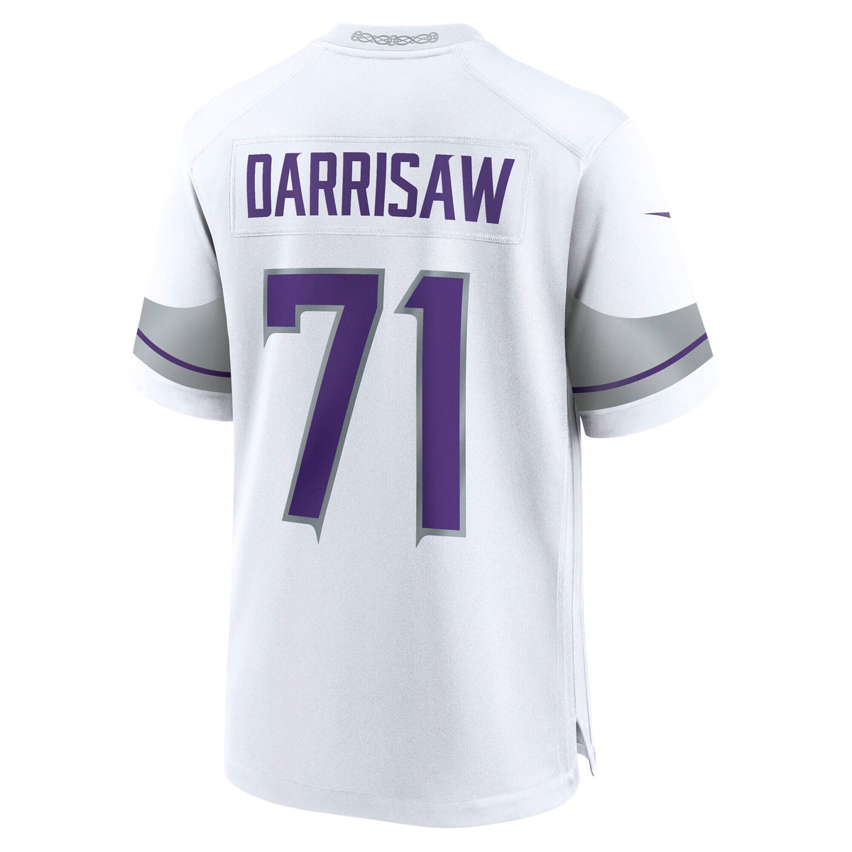 Minnesota Vikings Christian Darrisaw White Alternate Game Jersey product image 4, provided for visual reference and product