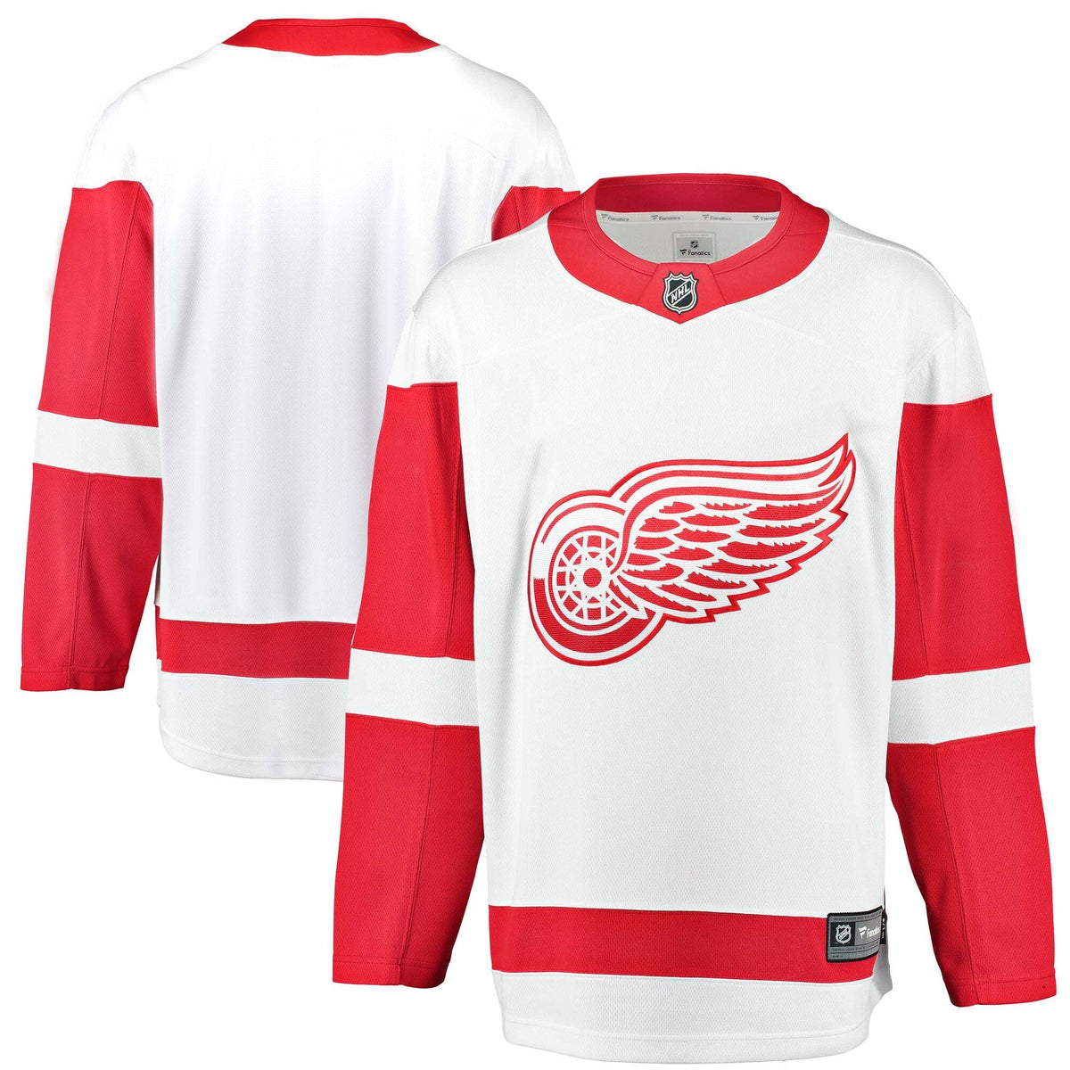 Detroit Red Wings White Breakaway Away Jersey product image 2, provided for visual reference and product detail review
