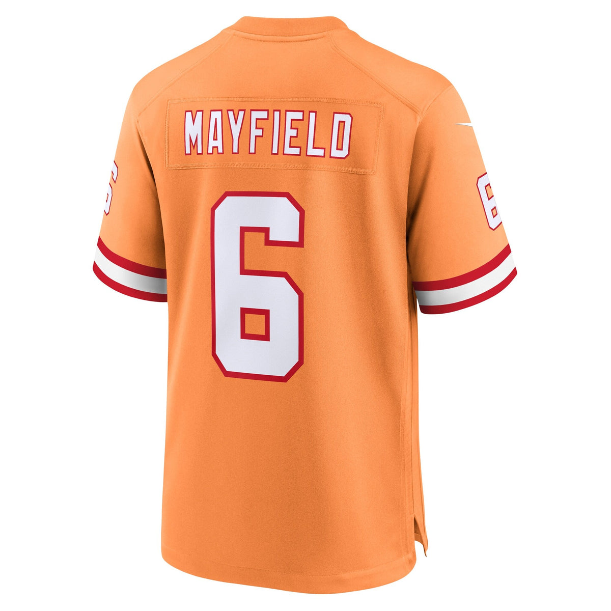 Tampa Bay Buccaneers Baker Mayfield Orange Throwback Game Jersey product image 4, provided for visual reference and product
