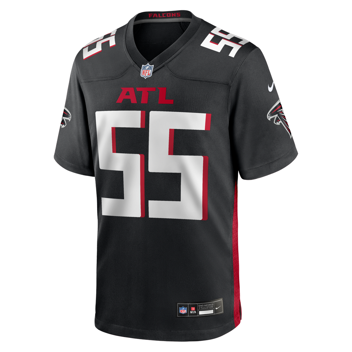 Atlanta Falcons John Abraham Black Game Retired Player Jersey product image 2, provided for visual reference and product