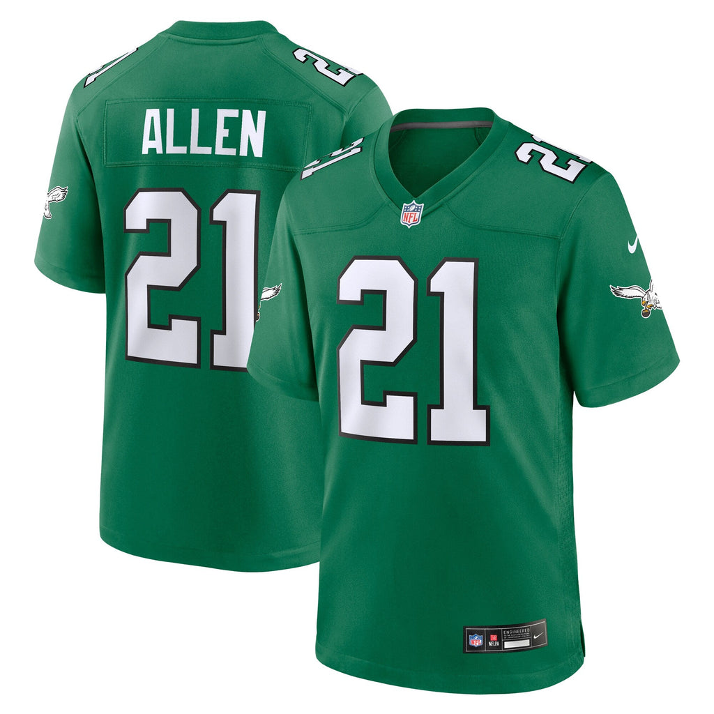 Philadelphia Eagles Eric Allen Kelly Green Retired Player Alternate Game Jersey product image 2, provided for visual