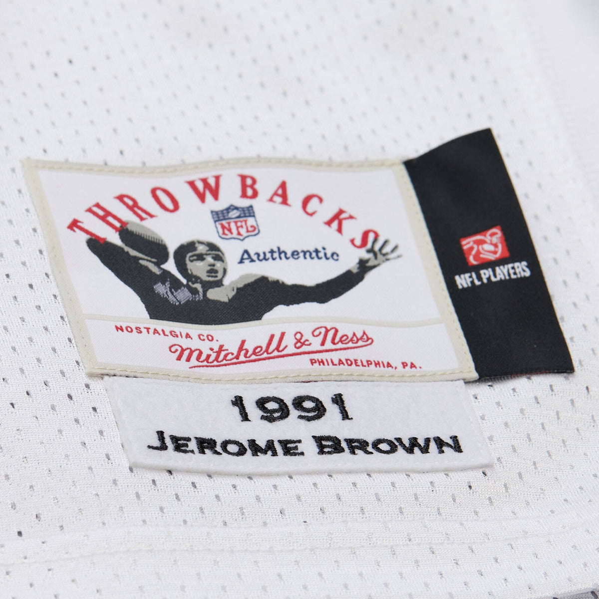 Philadelphia Eagles Jerome Brown White 1991 Authentic Throwback Retired Player Jersey product image 5, provided for visual