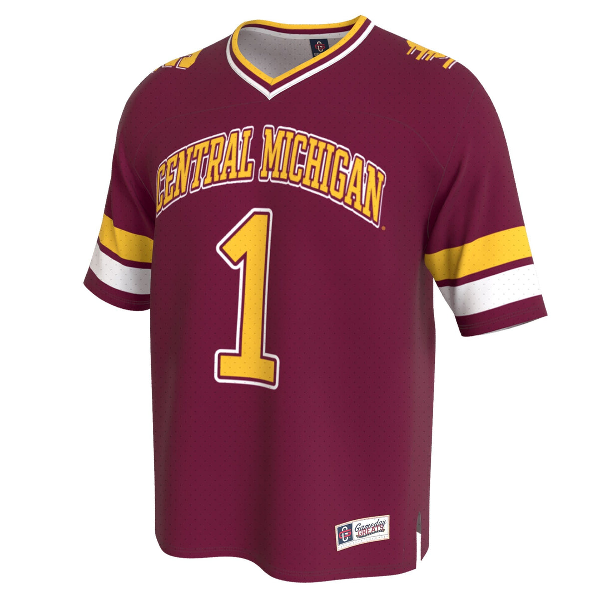 Central Michigan Chippewas Lightweight Collegiate Football Fashion Jersey - Maroon product image 3, provided for visual