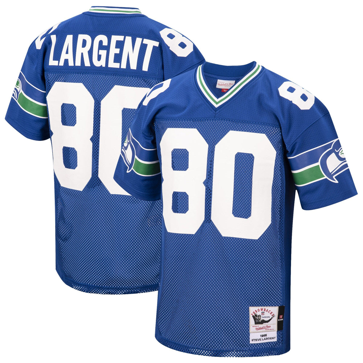 Seattle Seahawks 1985 Steve Largent Royal Authentic Throwback Retired Player Jersey product image 2, provided for visual