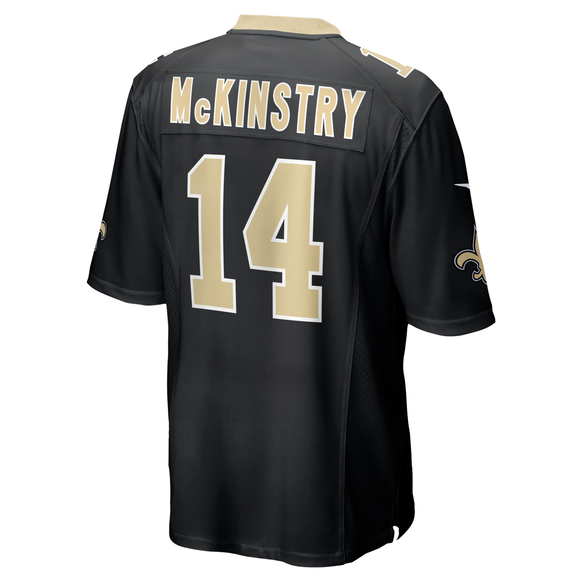 New Orleans Saints Ga'Quincy McKinstry Black Player Game Jersey product image 3, provided for visual reference and product