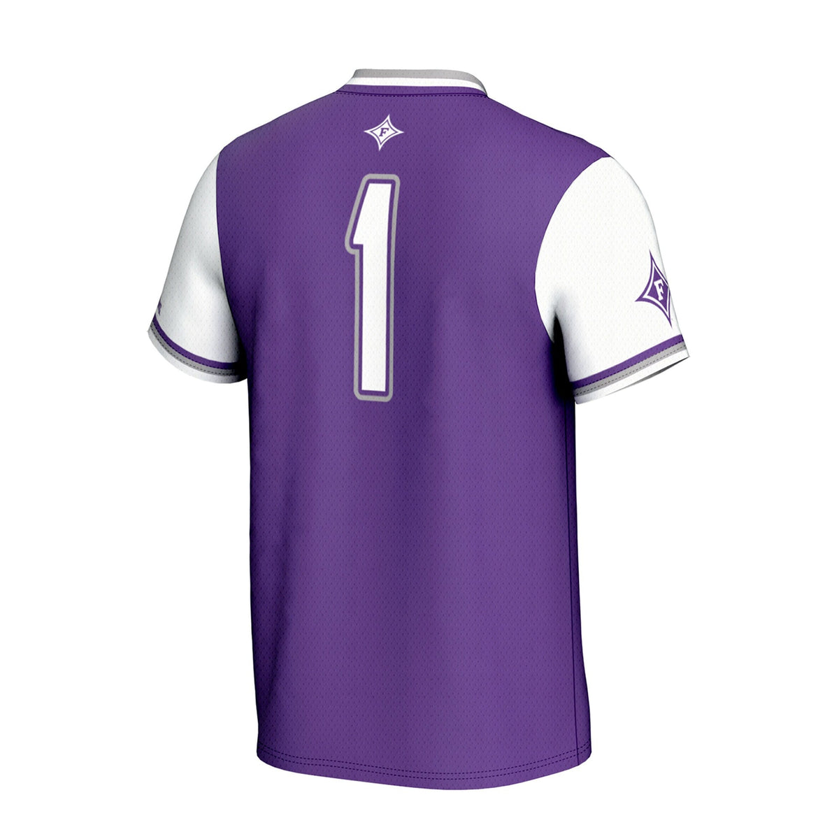 Furman Paladins Lightweight Collegiate Softball Fashion Jersey - Purple product image 4, provided for visual reference and