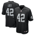 Las Vegas Raiders Ronnie Lott Black Game Retired Player Jersey product image 1, provided for visual reference and product