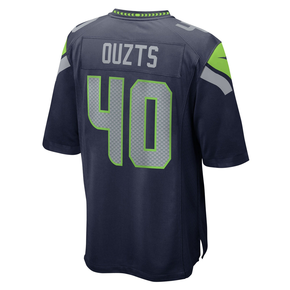 Seattle Seahawks Robbie Ouzts College Navy Team Game Jersey product image 4, provided for visual reference and product