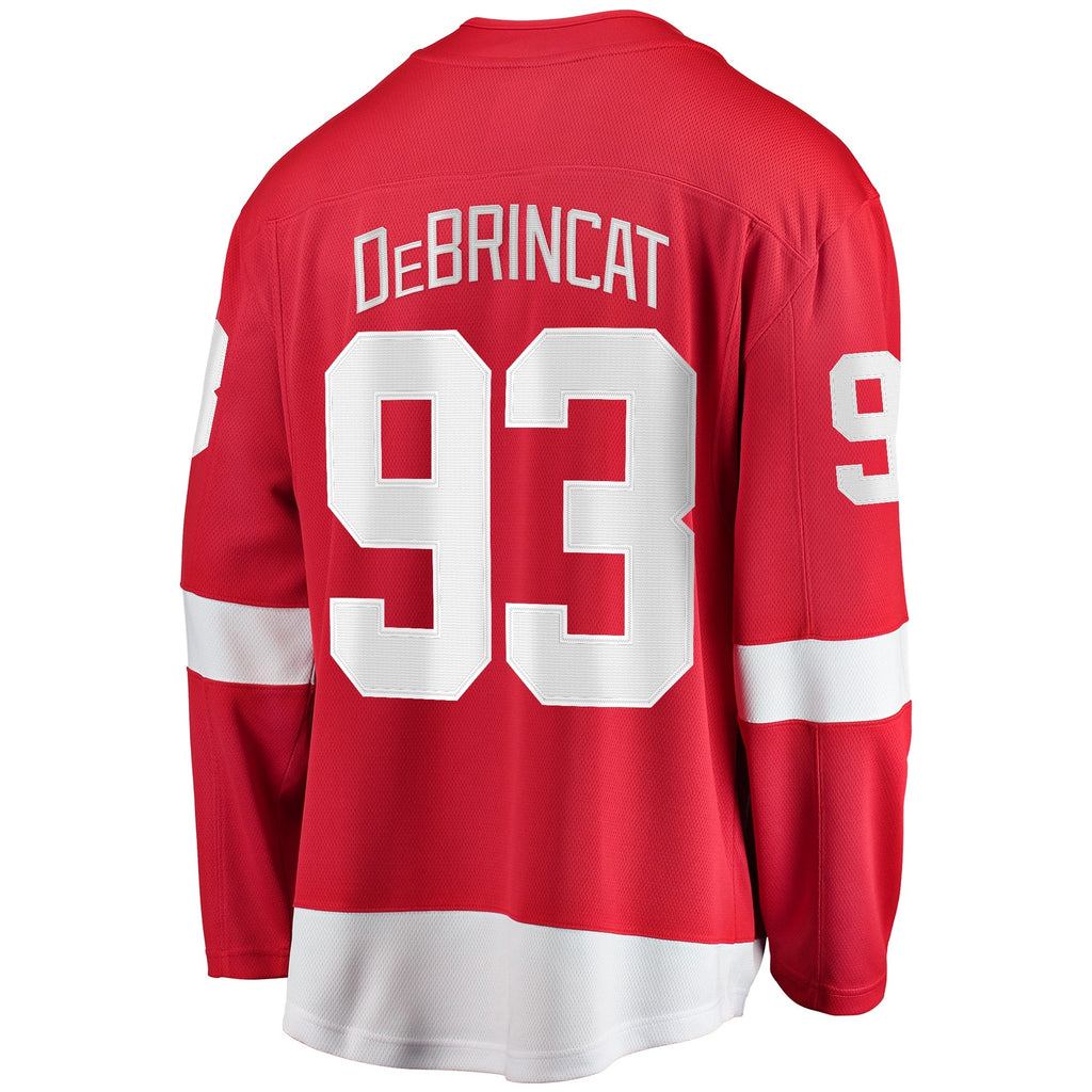 Detroit Red Wings Alex DeBrincat Red Home Breakaway Jersey product image 4, provided for visual reference and product detail