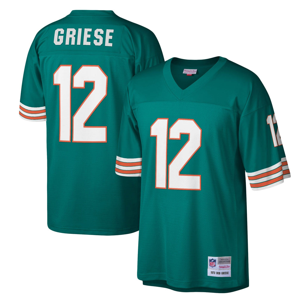 Miami Dolphins Bob Griese Aqua Legacy Replica Jersey product image 2, provided for visual reference and product detail review