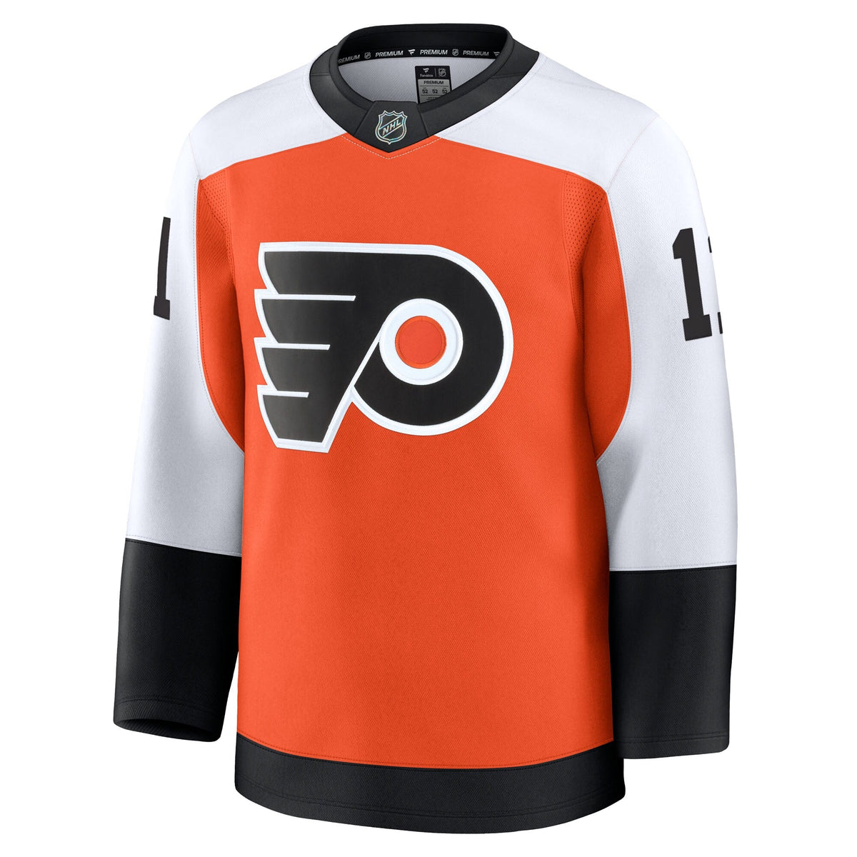 Philadelphia Flyers Travis Konecny Burnt Orange Home Premium Jersey product image 3, provided for visual reference and