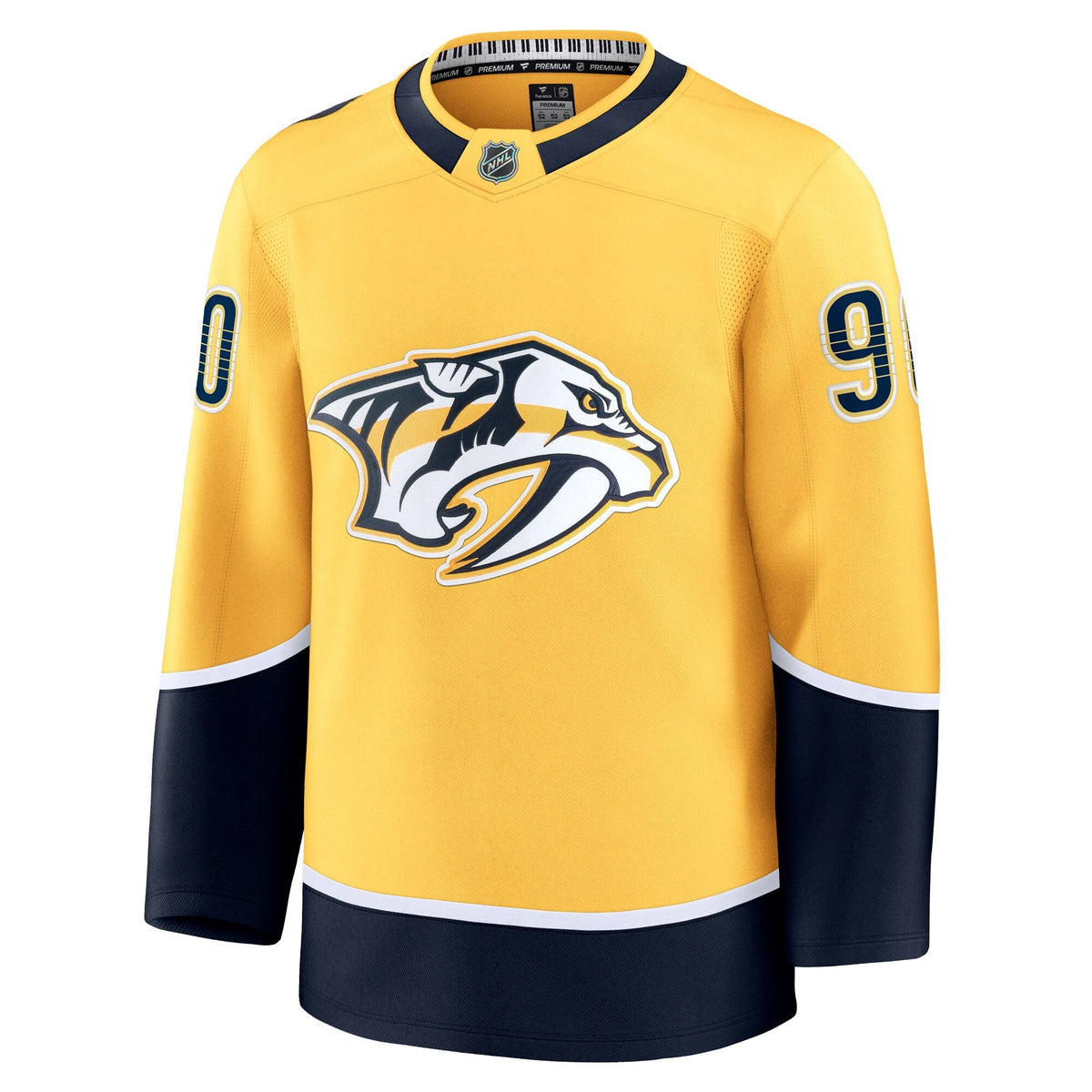 Nashville Predators Ryan O'Reilly Yellow Home Premium Jersey product image 3, provided for visual reference and product
