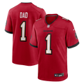 Tampa Bay Buccaneers Number 1 Dad Red Game Jersey product image 1, provided for visual reference and product detail review