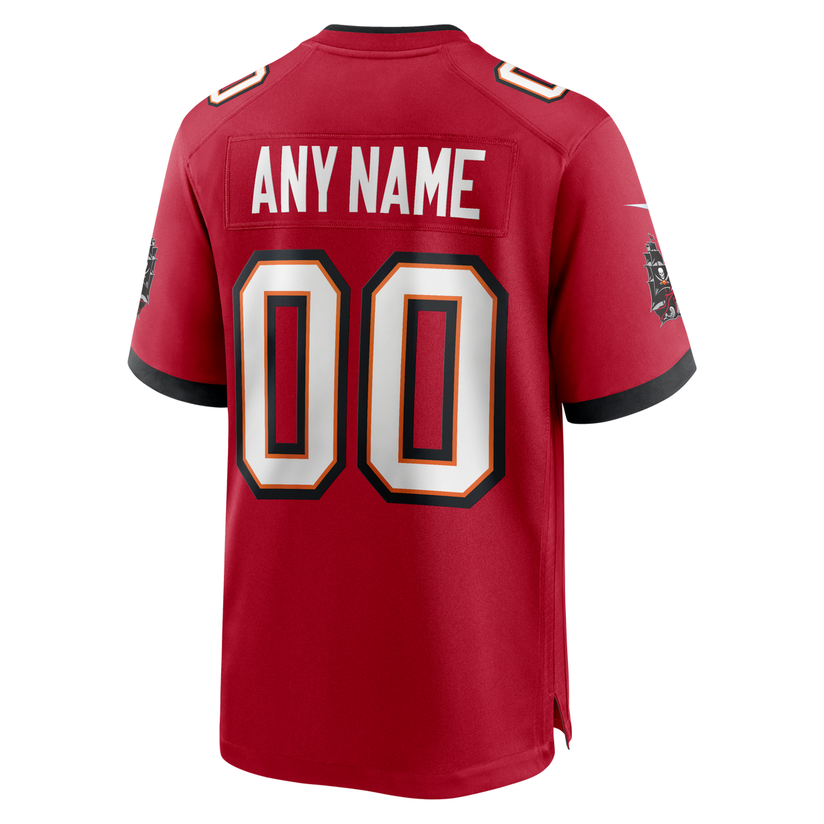 Red Tampa Bay Buccaneers Team Custom Game Jersey product image 3, provided for visual reference and product detail review