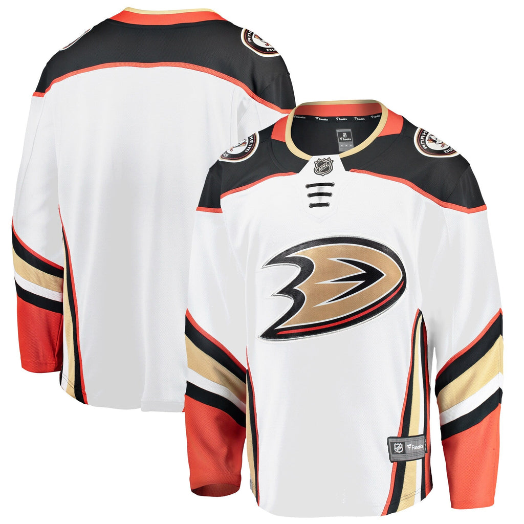 Anaheim Ducks White Breakaway Away Jersey product image 2, provided for visual reference and product detail review