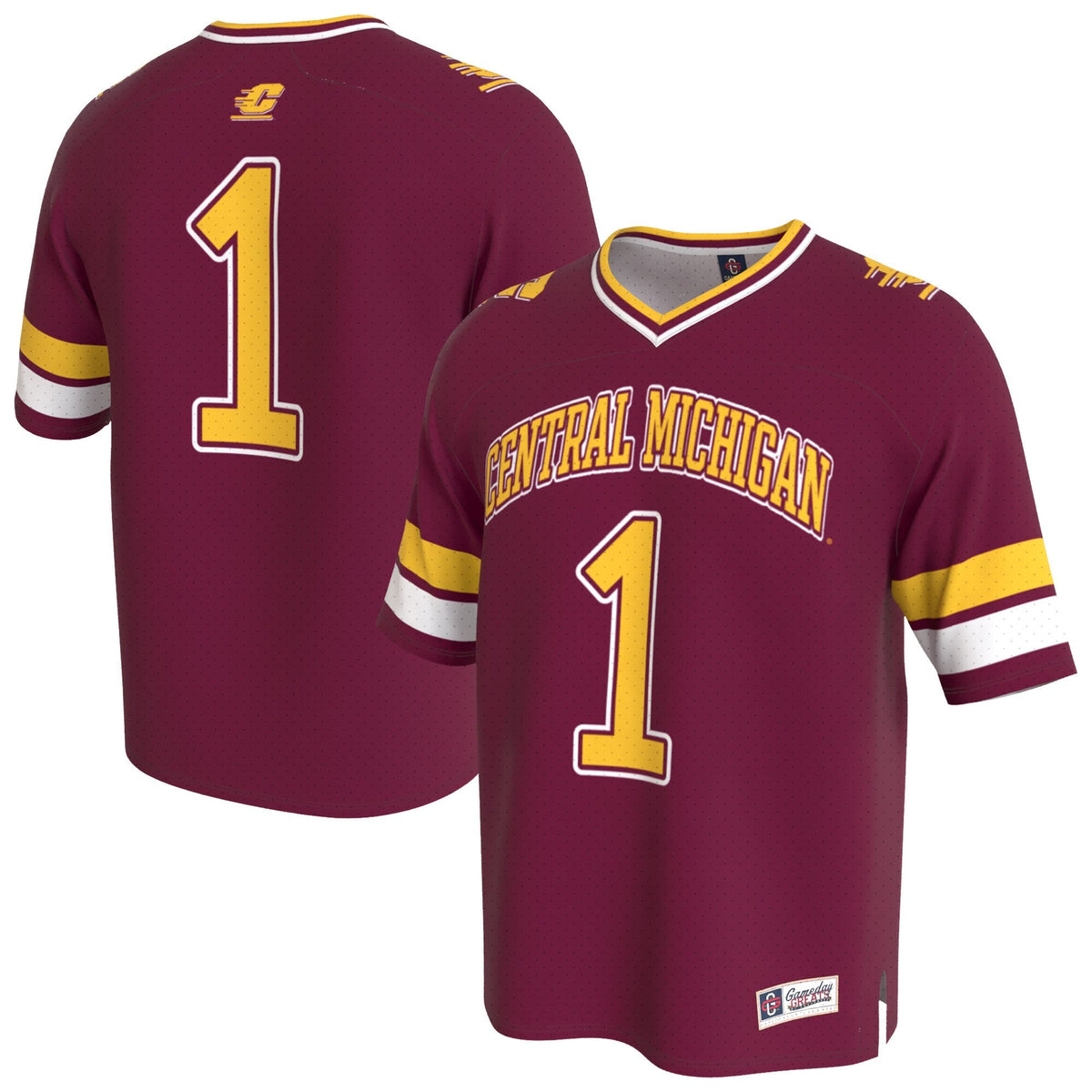 Central Michigan Chippewas Lightweight Collegiate Football Fashion Jersey - Maroon product image 1, provided for visual
