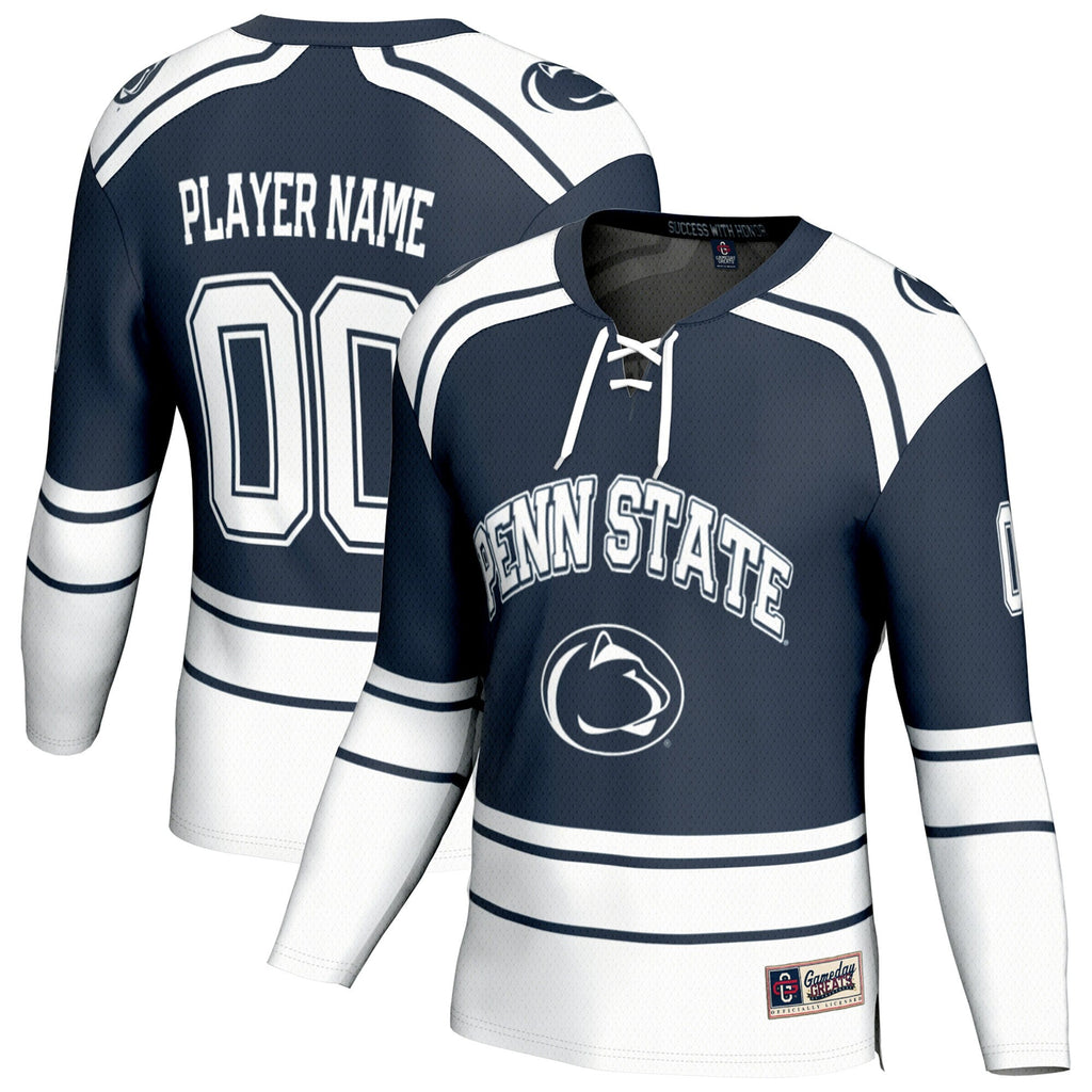 Penn State Nittany Lions NIL Pick-A-Player Ice Hockey Fashion Jersey - Navy product image 1, provided for visual reference