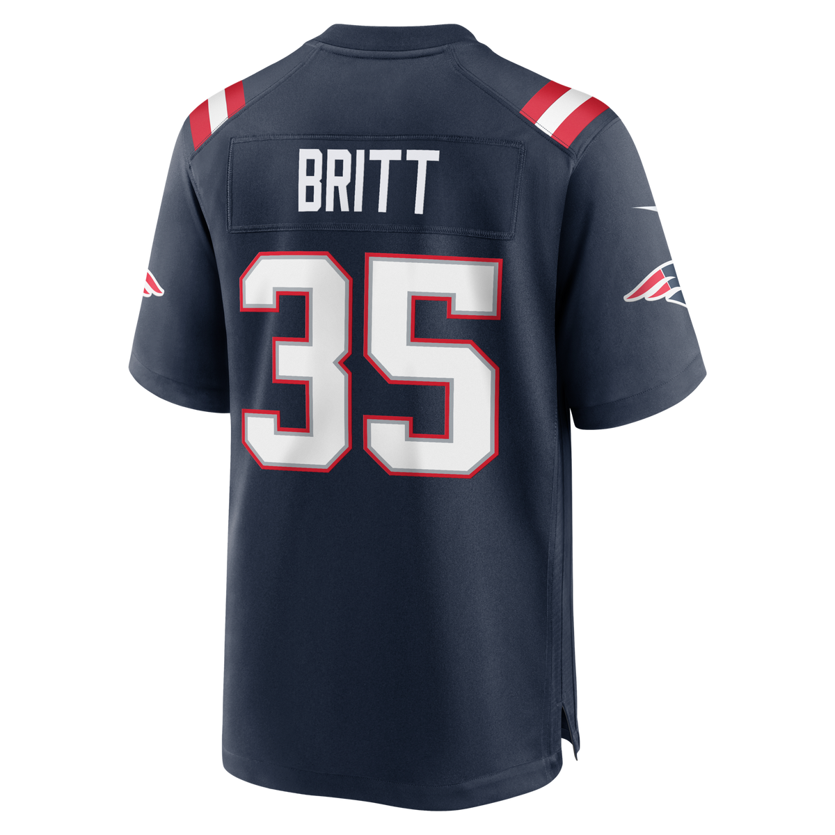 New England Patriots K.J. Britt Navy Team Game Jersey product image 6, provided for visual reference and product detail