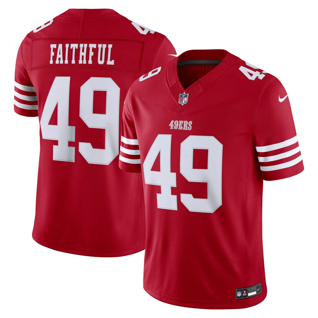 San Francisco 49ers The Faithful Scarlet Team Vapor F.U.S.E. Stitched Limited Jersey product image 1, provided for visual