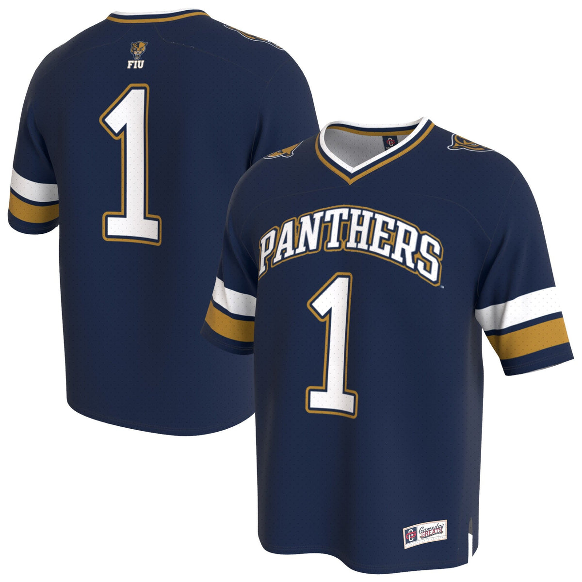 FIU Panthers Lightweight Collegiate Football Fashion Jersey - Navy product image 2, provided for visual reference and