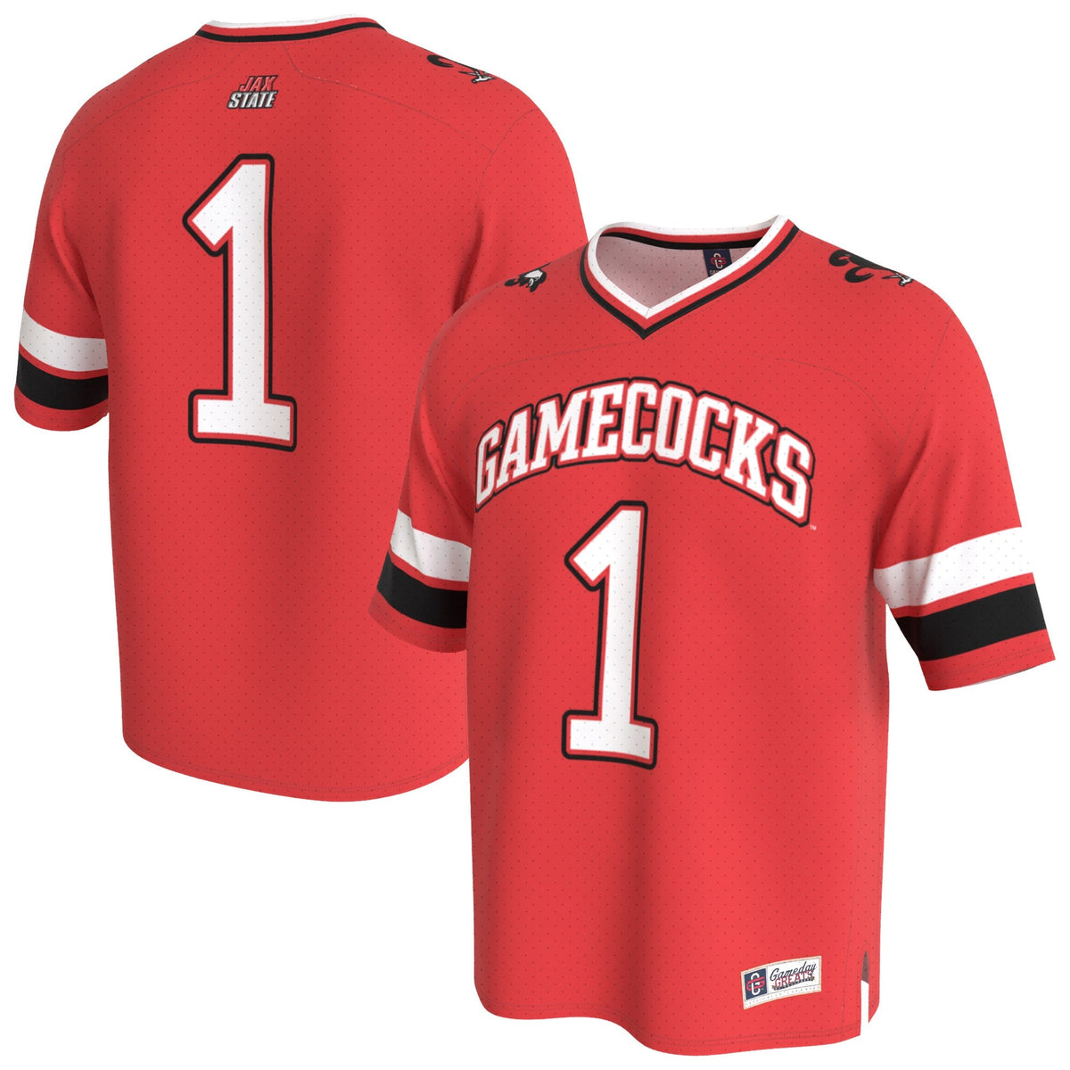 Jacksonville State Gamecocks Lightweight Collegiate Football Fashion Jersey - Red product image 2, provided for visual