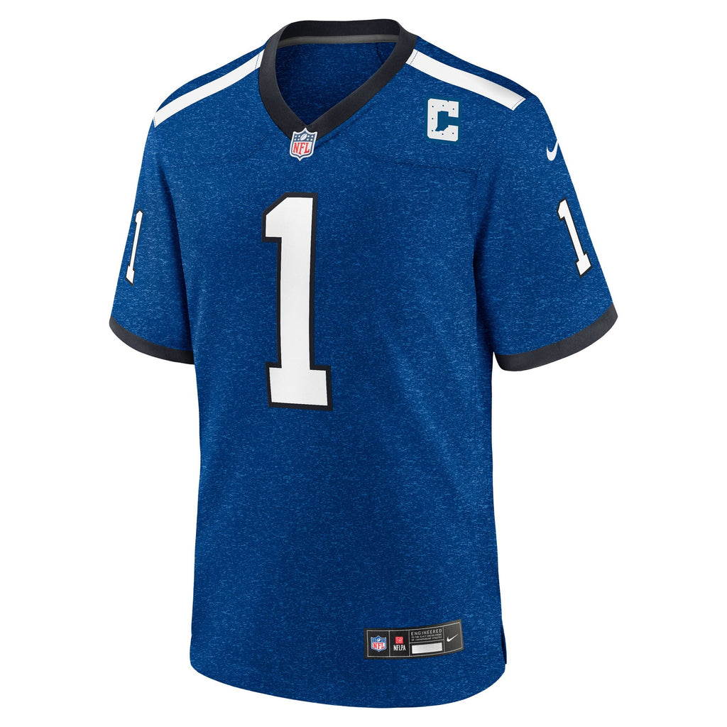 Indianapolis Colts Ahmad Sauce Gardner Heather Royal Alternate 2 Indiana Nights Game Jersey product image 3, provided for