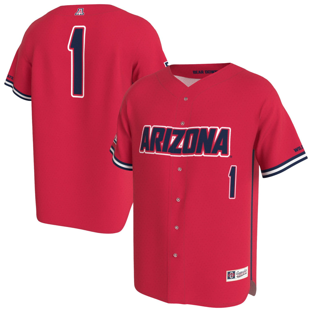 Arizona Wildcats Lightweight Collegiate Baseball Fashion Jersey - Red product image 1, provided for visual reference and