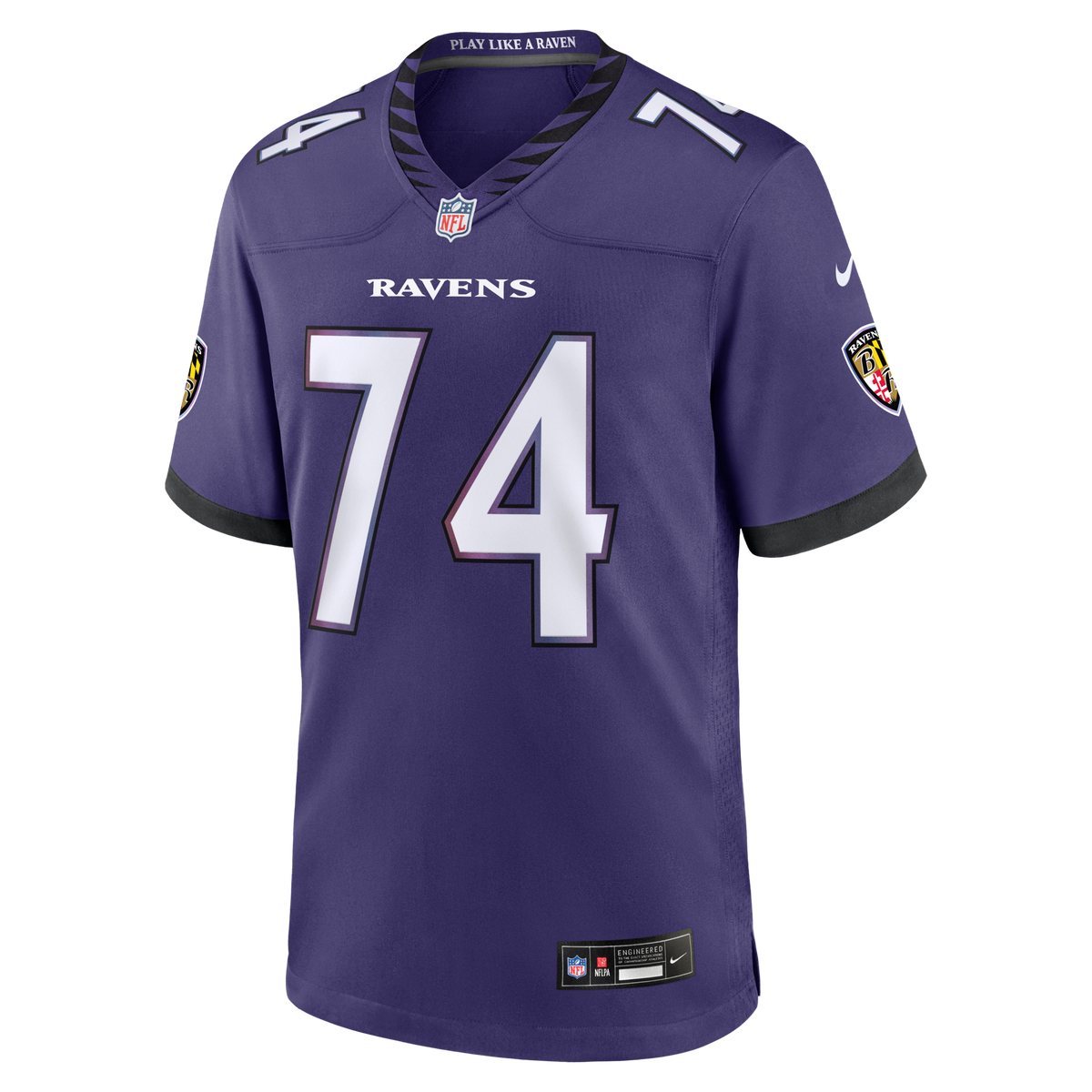 Baltimore Ravens John Simpson Purple Team Game Jersey product image 3, provided for visual reference and product detail