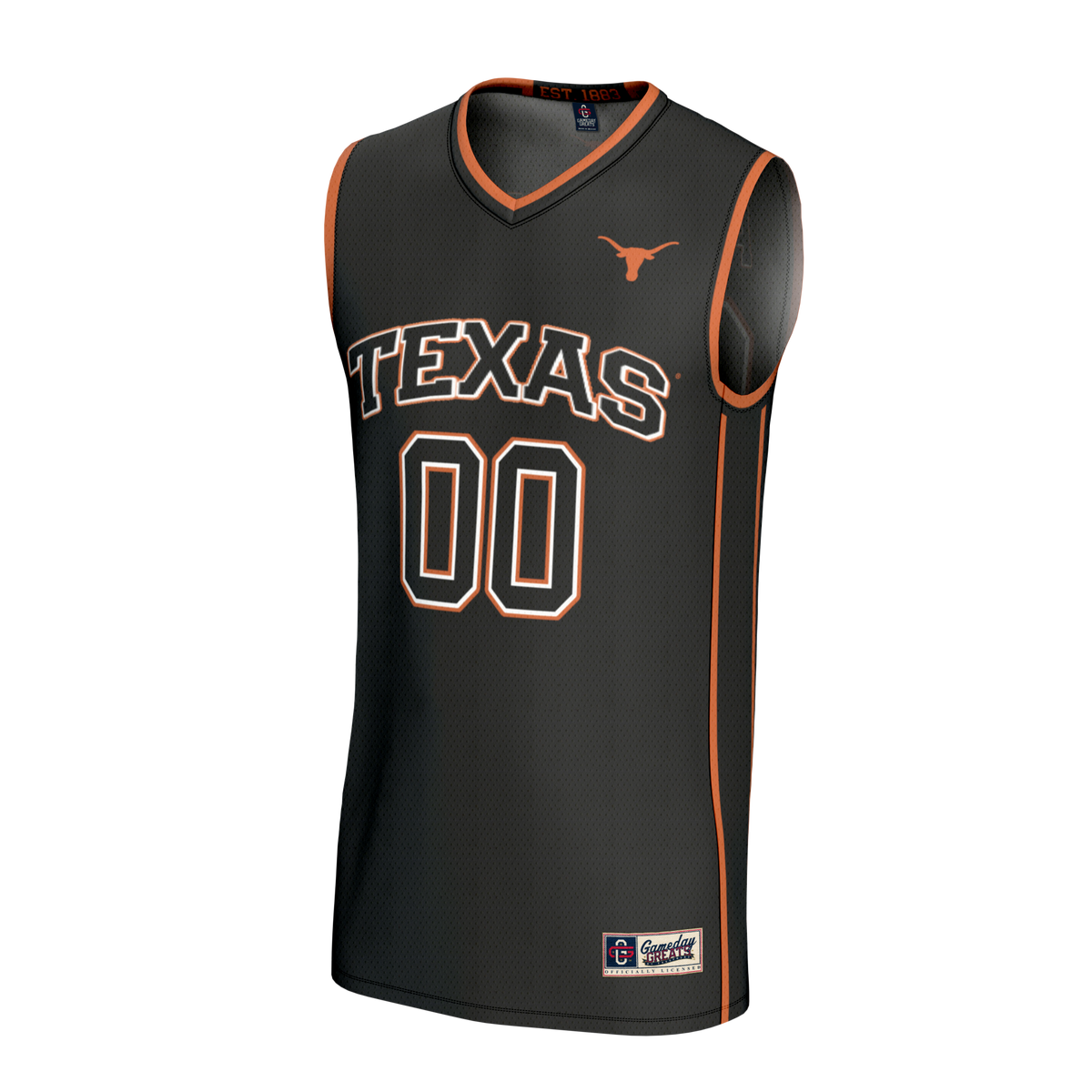 Texas Longhorns Lightweight Collegiate Basketball NIL Pick-A-Player Fashion Jersey - Black product image 3, provided for