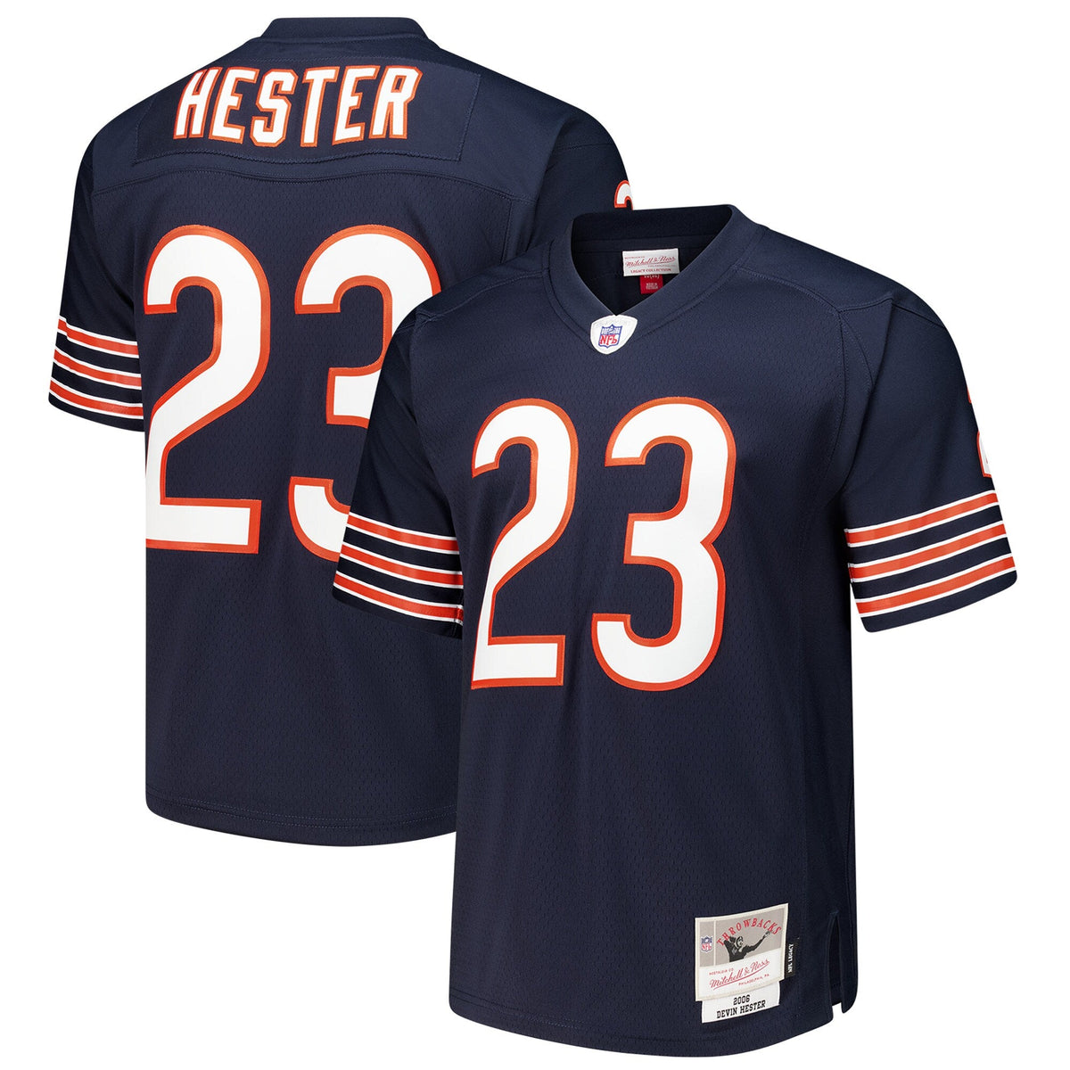 Chicago Bears Devin Hester Navy Legacy Replica Jersey product image 1, provided for visual reference and product detail