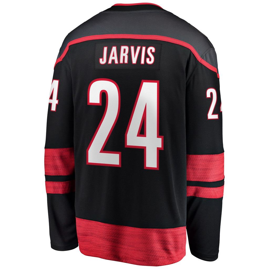 Carolina Hurricanes Seth Jarvis Black Home Breakaway Jersey product image 4, provided for visual reference and product