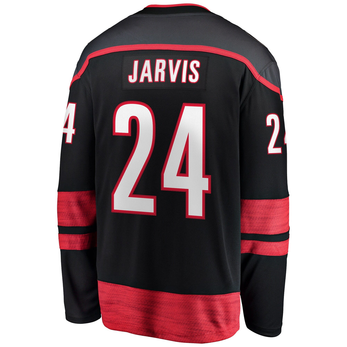 Carolina Hurricanes Seth Jarvis Black Home Breakaway Jersey product image 4, provided for visual reference and product