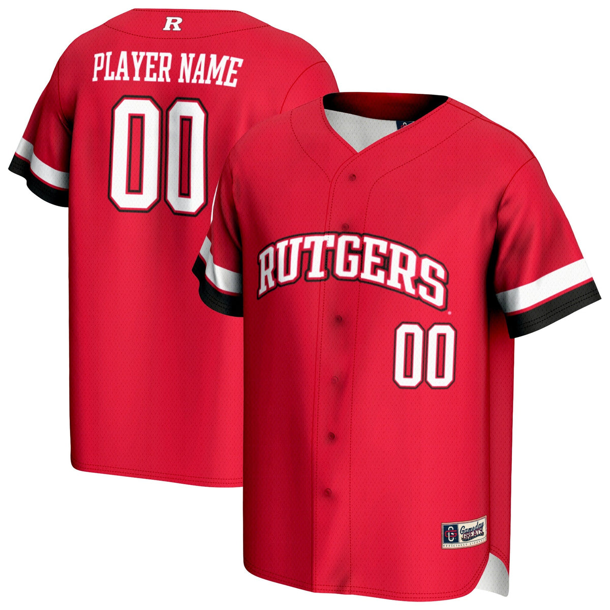 Rutgers Scarlet Knights NIL Pick-A-Player Lightweight Baseball Jersey - Scarlet product image 1, provided for visual