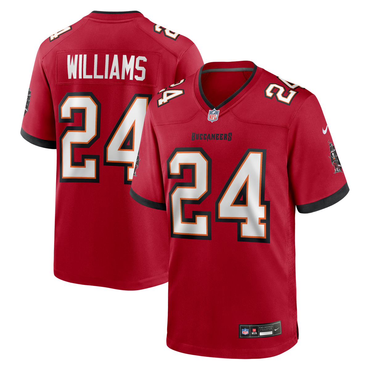 Tampa Bay Buccaneers Cadillac Williams Red Game Retired Player Jersey product image 1, provided for visual reference and