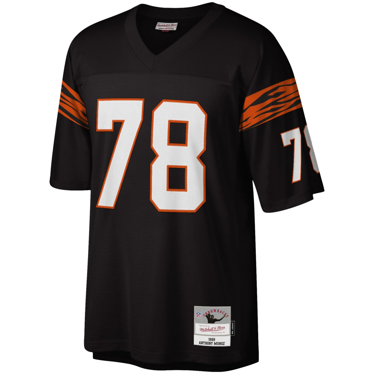 Cincinnati Bengals Anthony Muñoz Black Legacy Replica Jersey product image 3, provided for visual reference and product