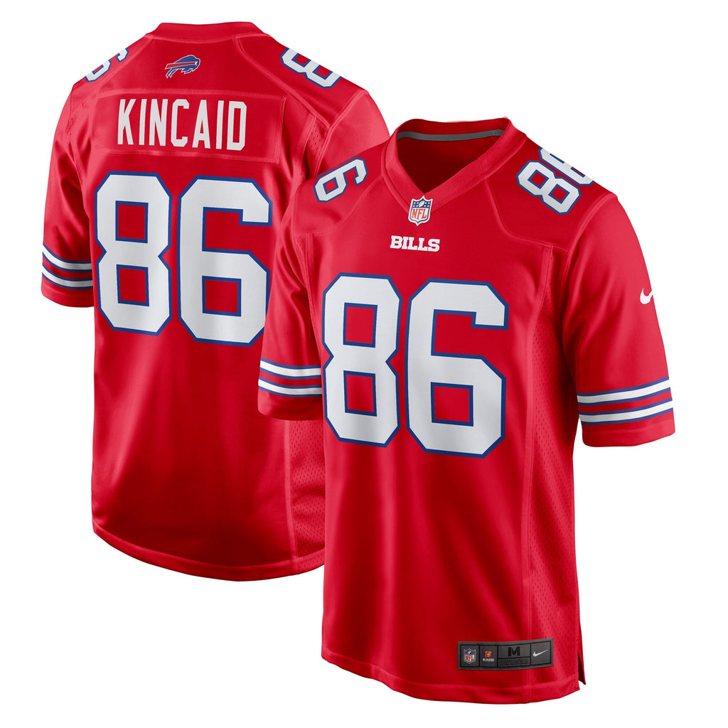 Buffalo Bills Dalton Kincaid Red Alternate Game Jersey product image 1, provided for visual reference and product detail