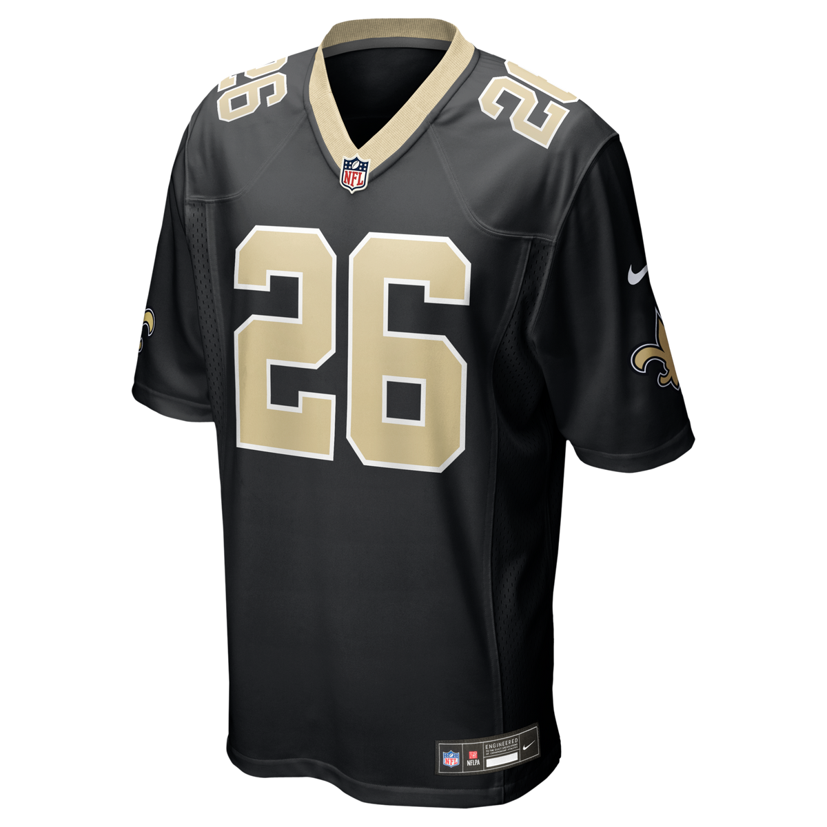 New Orleans Saints Deuce McAllister Black Game Retired Player Jersey product image 2, provided for visual reference and
