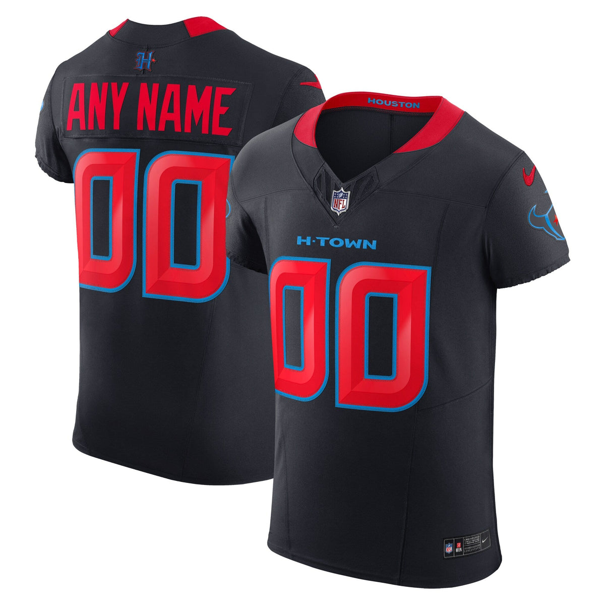 Houston Texans Navy Alternate Vapor F.U.S.E. Elite Custom Jersey product image 1, provided for visual reference and product