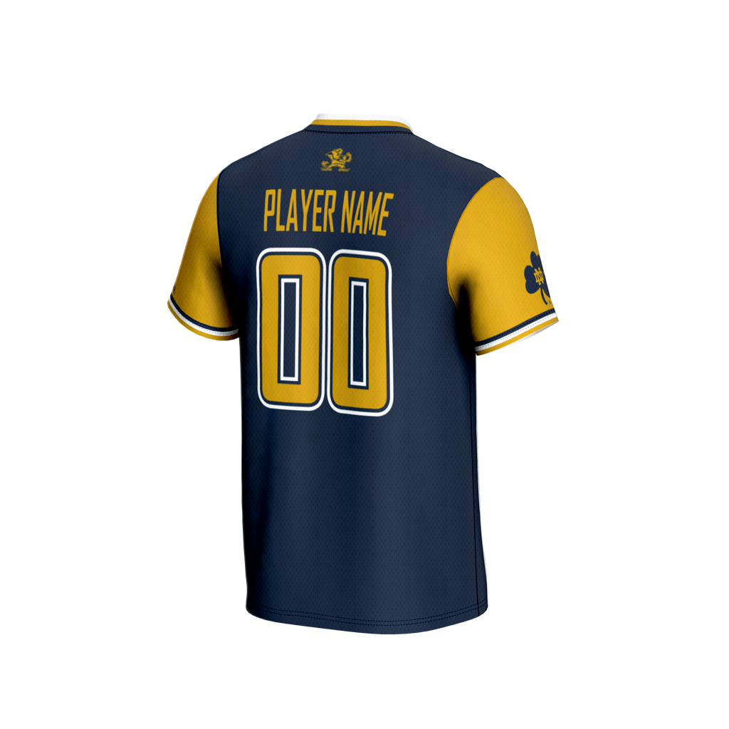 Notre Dame Fighting Irish NIL Pick-A-Player Lightweight Softball Jersey - Navy product image 4, provided for visual