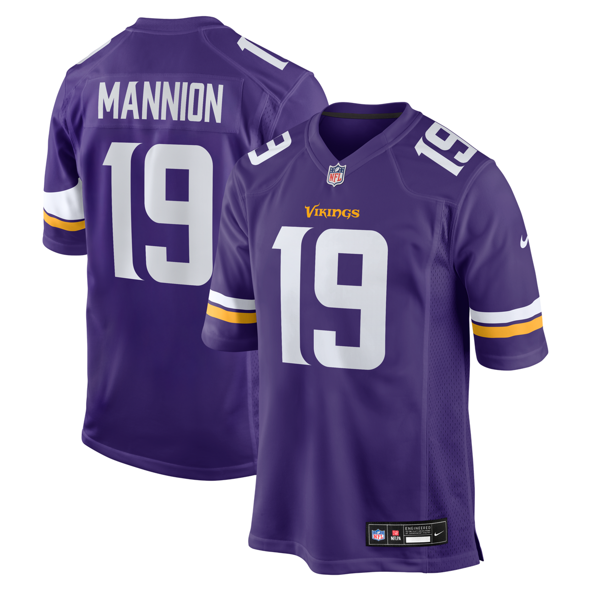 Minnesota Vikings Sean Mannion Purple Game Jersey product image 1, provided for visual reference and product detail review