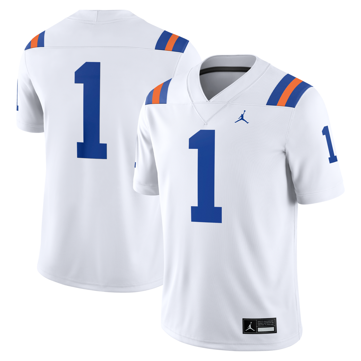 #1 Florida Gators Alternate Game Football Jersey - White product image 1, provided for visual reference and product detail