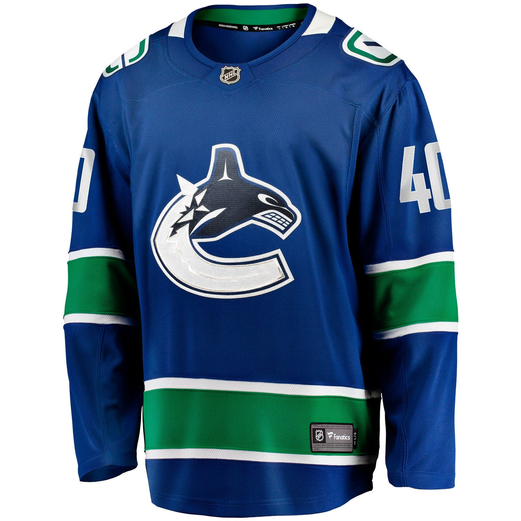 Vancouver Canucks Elias Pettersson Blue Home Breakaway Jersey product image 3, provided for visual reference and product