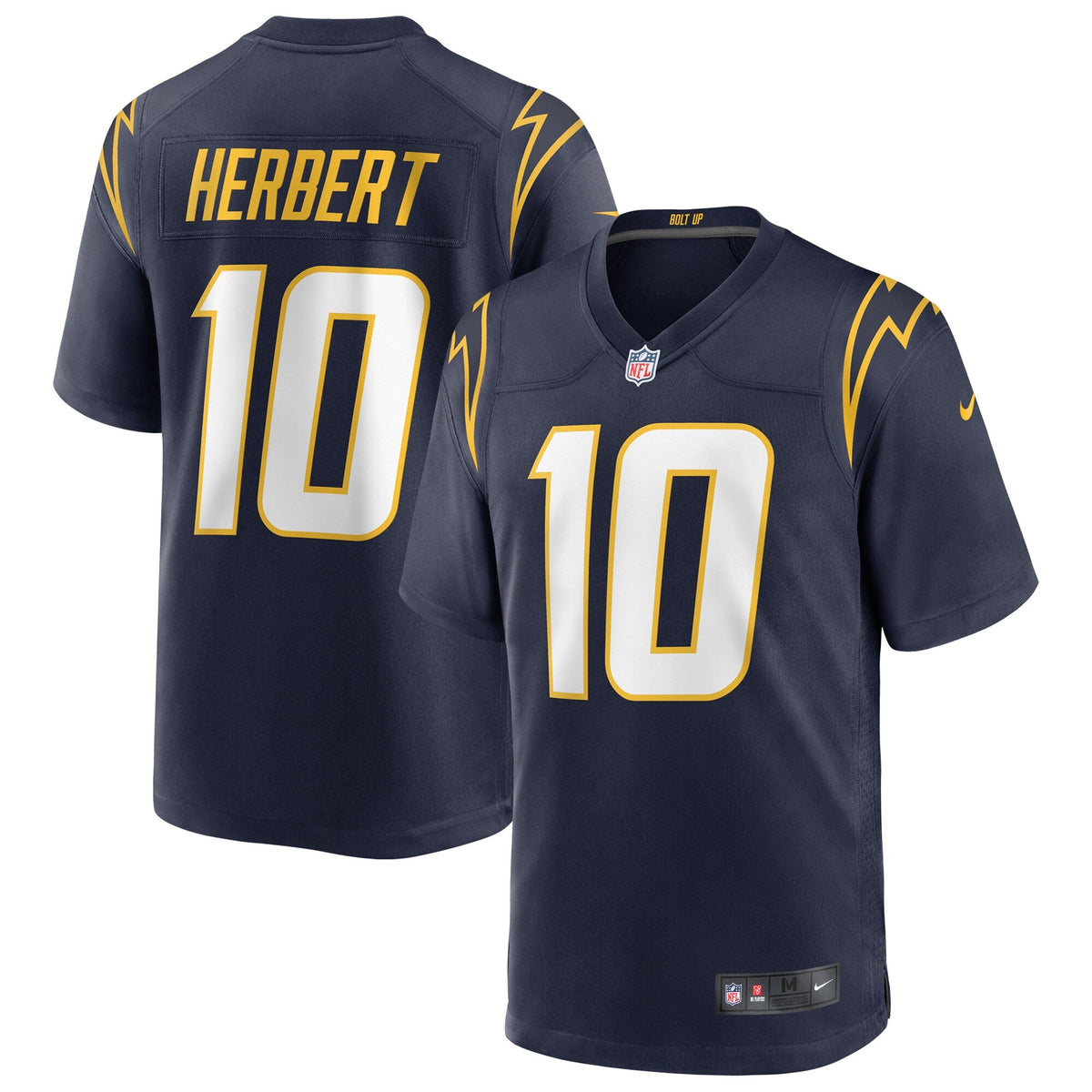 Los Angeles Chargers Justin Herbert Navy Alternate Game Jersey product image 2, provided for visual reference and product
