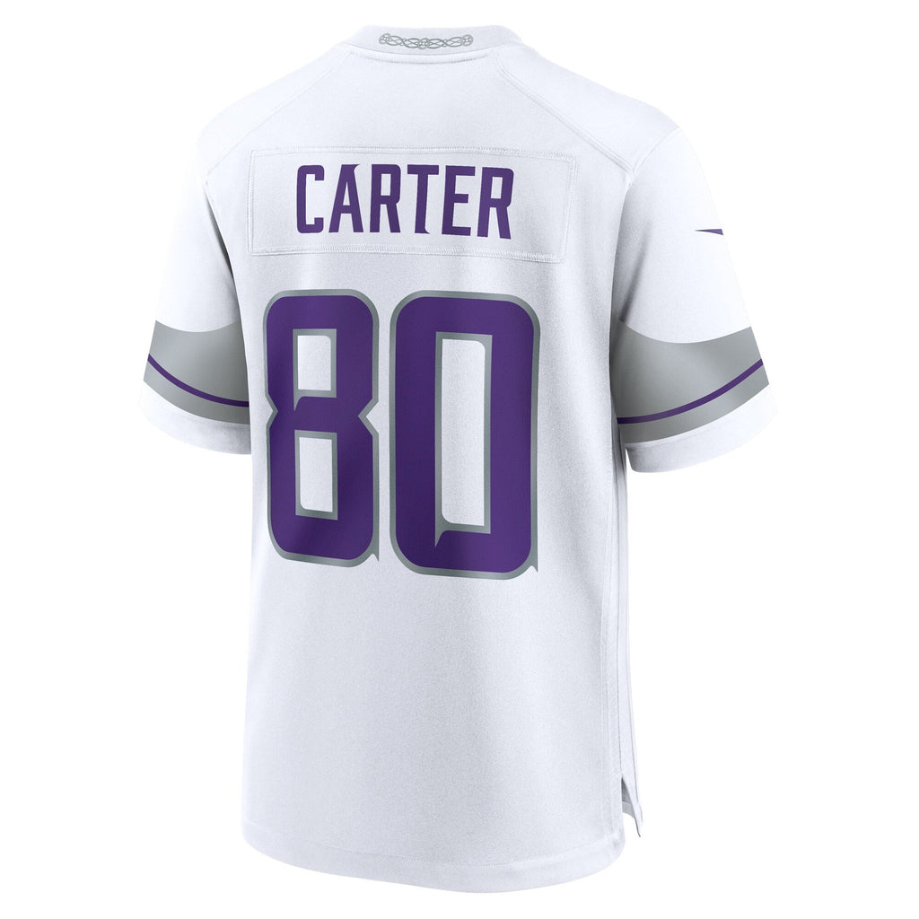 Minnesota Vikings Cris Carter White Alternate Retired Player Game Jersey product image 4, provided for visual reference and