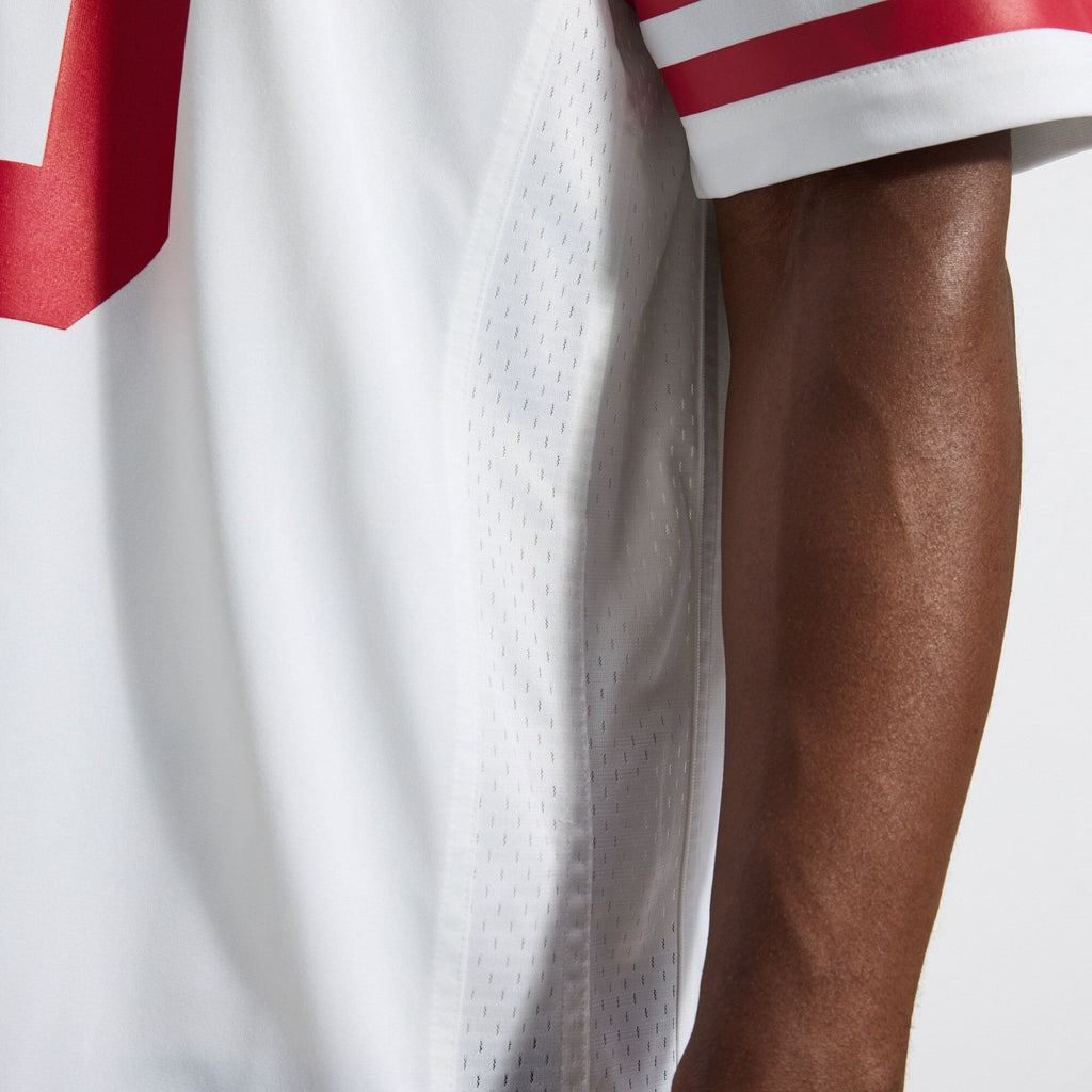 San Francisco 49ers Christian McCaffrey White Game Player Jersey product image 12, provided for visual reference and product