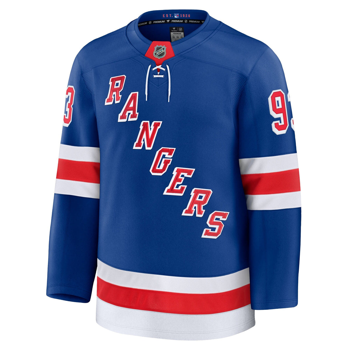 New York Rangers Mika Zibanejad Blue Home Premium Jersey product image 3, provided for visual reference and product detail